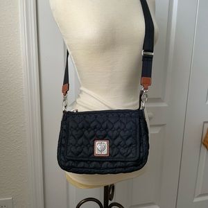 Brighton quilted nylon Crossbody with leather trim